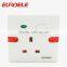 White ABS faceplate more 15A 3 pinmodular electrical sockets