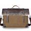 custom canvas mens messenger bag with leather