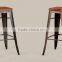 Vintage Industrial Stripped and Polished Meta French Style Cafe Bar Stool