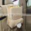Custom High Quality Jute Car Back Seat Hanging Storage Bag or Car Back Seat Organizer