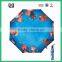 Blue Color 3 Folds Pictures Printing Umbrella