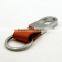 custom made genuine leather metal silver key chains with metal ring