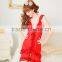 2027 Hot Sale Bright Red Lace Lotus Leaf Lace Sling Pajamas