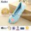 Asian new flats sole light blue female ballet shoe