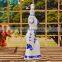 The traditional blue and white ceramic wine bottle