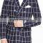 2016 Custom design casual blue checks suits man blazer