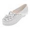 Flat Shoes With Round Soft Leather Low Shoes Women Diamond Peas Shoes