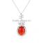925 Sterling Drop Shape Red Onyx Stone High Quality Jewelry Spg578W