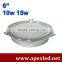 10w 15w High lumen Bridgelux led recessed light 6 inch diameter