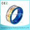 New Blue 316L Stainless Steel Ring, Rose Gold Faceted Tungsten Ring, Gold Faceted Tungsten Ring