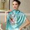 Flower,printed,Printed Pattern and Medium Style of Length 100% Silk Scarf