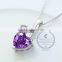 925 sterling silver lover's heart amthyest necklace fashion women necklace jewelry supplies 6360477
