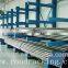 Industrial store tube wood matel cantilever storage rack system
