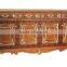 Luxury British Antique Painted Buffet, Dining Room Furniture Decorative Side Cabinet, Exquisite Hand Carved Wooden Sideboard