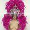 Ornate womens carnival feather headdress