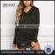 MGOO Factory Custom 2017 V Neck 100% Cotton Sweaters Olive Hooded Jersey Plain V Neck Long Sleeves