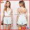 Elegant lace ruffle custom ladies crop top wholesale women tops