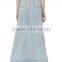 Wahed blue high quality denim skirt vent ladies long denim latest model skirt