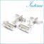 Crystal Inlaid Cylinder Fashion Brand Silver Cufflinks for Mens