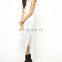 CHEFON long white maxi dress Shirt Dress With Cut Out Back