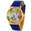 Women Quartz Watch Top Fashion Flower Female Clock Newly Design Simple Lady Dress PU Leather watch