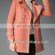 Custom made tailed ladies pink wool long winter slim fit wool coat