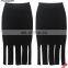 Factory Wholesale Black Fashion Ladies Viscose Mini Knit Dress with Bottom Split
