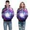 Unisex Realistic 3d Digital Print Pullover Womens Hoodie Hooded Sweatshirt Jackets with Zip