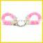 2015 new style pink color plush handcuffs