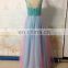 Colorful Tulle Beaded Rhinestones Open Back A-Line Mint Green Desinger Inspired With Real Photos Prom Dresses Long Evening Dress