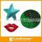 Star hat sequin embroidery applique style, beaded and sequin embroidered applique for garment accessories