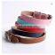 Plain Color Genuine Leather Dog Collar Real Cow Leather Pet Leash Pet Supplies