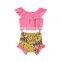 Orange sleeveless Top and flower printing shorts bummies Baby Girl summer suit