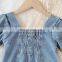 2020 Summer Baby Dress Kids Baby Girls Dress Kids Puff Sleeves Denimn Dress Girls Clothes