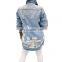 Hot sale 3colors sexy fashion ripped hole jeans denim jacket for women plus size coats fall clothing for women