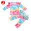 Infant Baby Girl Boy Clothes 0-18M Lovely Tie-dye Printed 5 Colors Long Sleeve Romper Tops+Ruffles Tutu Long Pants 2Pcs Set