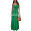 2020 summer new women's personality button V-neck stitching suspender dress factory direct
