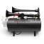 Truck Train Quad 4 Trumpet Air Horn Kit Black 170 PSI 12V 3Liters Compressor & House 150db