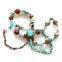 High quality handmade multilayer beaded turquoise bracelets for women wholesale vogue pearl jewelry