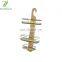 Multifunctional Bamboo Wall Mounted Organizer Rack Bathroom Shower Shelf for Soap Bathball