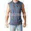 New Style Custom design logo Hooded Tank Top Plain Gray Gym Singlet for men