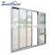 Customized French Style Modern Design Patio Door Triple Rail Aluminum Double Glass Sliding Door with Mosquito Net Awning Window