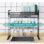 Stainless Steel 2-tier Wall Mounted Folding Dish Drying Rack Punch Freestanding Kitchen Dish Rack