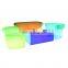 LED plastic PE rotomoulding outdoor furniture sofa chairs set / illuminated bar lounge chaise sofa table chair RGB color