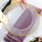 Factory Direct Supply 13 inches Clear Wedding Charger Plates With Rose Gold Silver Rimmed