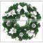 24 inch Decorated Red /Yellow/White Pine Sprinkle PET Wreath With Christmas Oranments