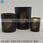 amber glass candle jars and lid electroplated glass candle jar black with leaf votive jars wholesale                        
                                                Quality Choice