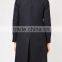 Navy three button mens wool overcoat long winter coat
