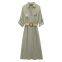 New women's dress with European and American style belt and shirt style dress