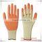 high quality orange latex coated glove working cotton glove rubber safety glove
